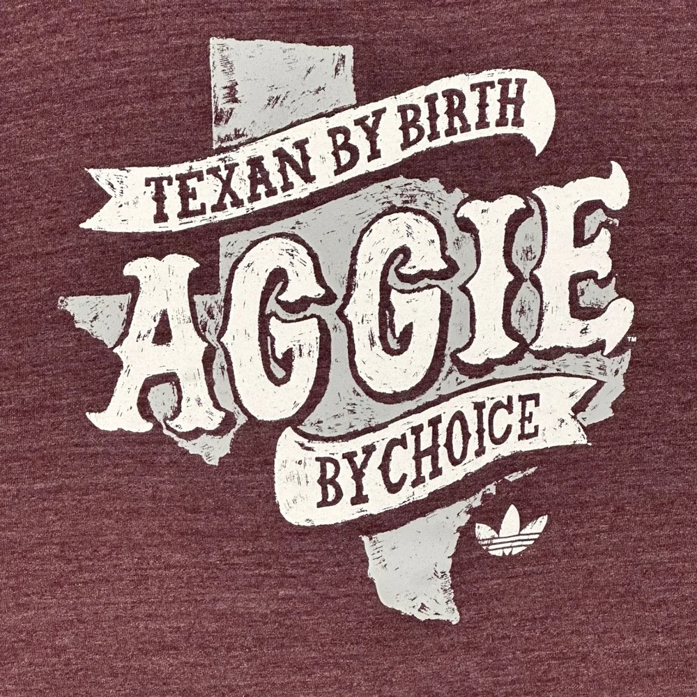 Adidas Texas A&M T-Shirt Mens XL Maroon Trefoil Aggies Graphic Tri-Blend Tee